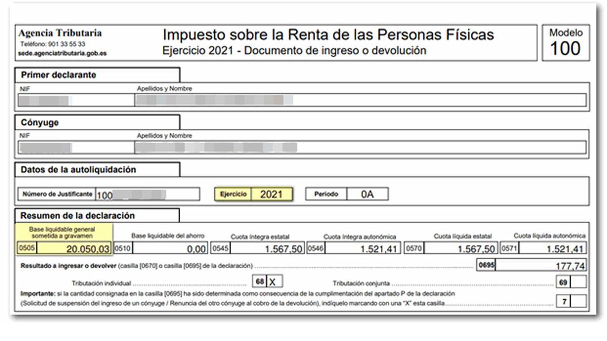 Cómo puedo ver la casilla 505 de la Renta 2019